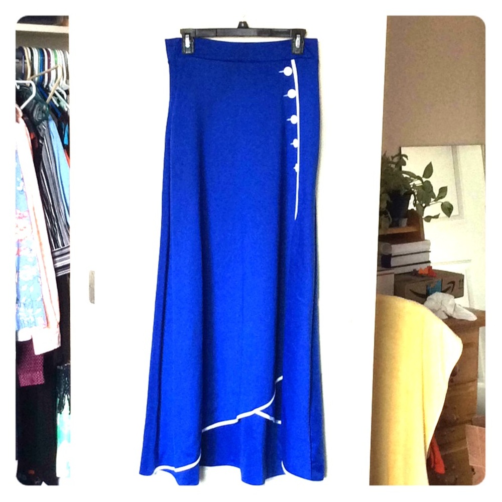 Royal Blue Maxi Long Flowy Skirt.